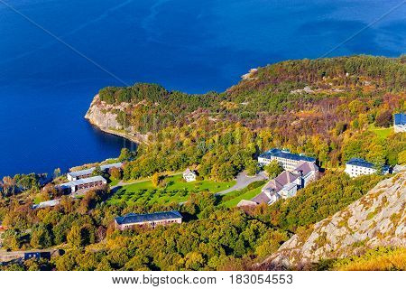 View from the top Dalsnuten in Stavanger Norway.