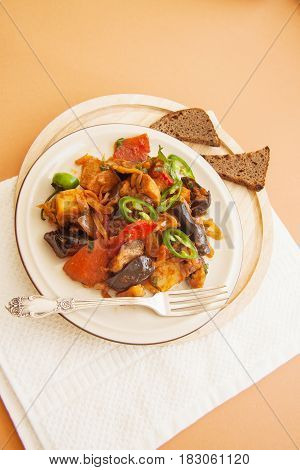 ajapsandali georgian dish of eggplant and meat