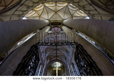 interiør af katedralen Notre Dame, Coutances, Normandiet, Frankrig