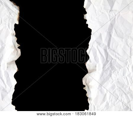 burnt edge paper with space for text on black background