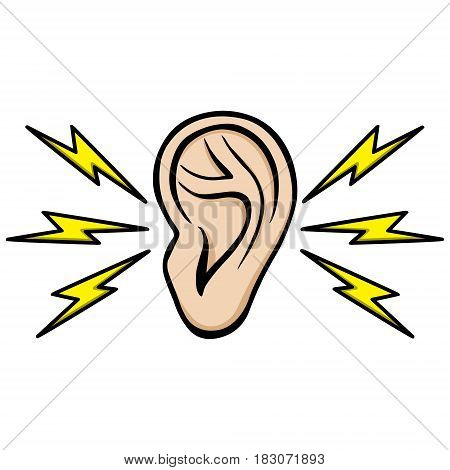 A vector illustration of an Earache icon.