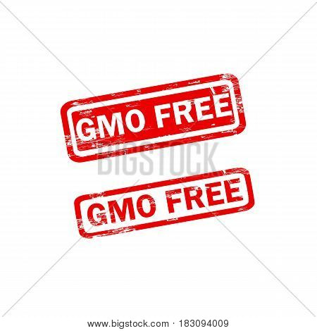 GMO FREE stamp vector grunge design with scratches. Color is easily changed.