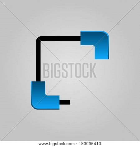 Alphabet Letter C. Technology Style Set of application development, web site coding, information, mobile technologies, business icons and elements. Modern concept vectors collection