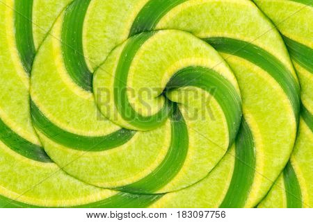 Bright colorful sugar lollipop - spiral candy texture