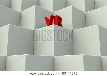 VR text box white background 3D illustration