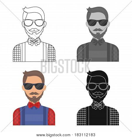 Hipster icon in cartoon design isolated on white background. Hipster style symbol stock vector illustration.