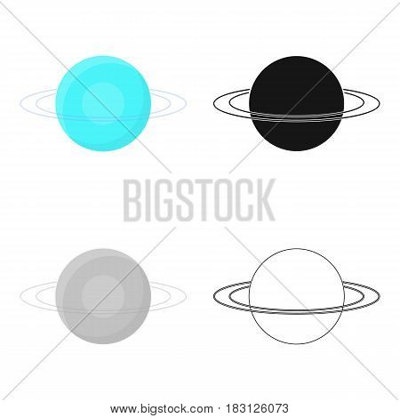 Uranus icon in cartoon design isolated on white background. Planets symbol stock vector illustration.