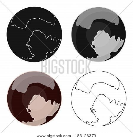 Pluto icon in cartoon design isolated on white background. Planets symbol stock vector illustration.