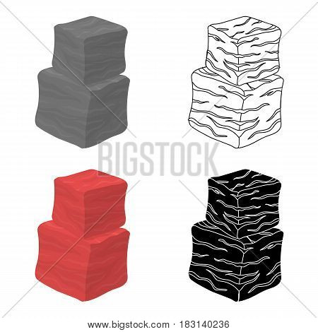 Diced beef icon in cartoon style isolated on white background. Meats symbol vector illustration