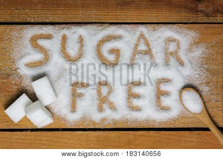 a sugar free word with background - food