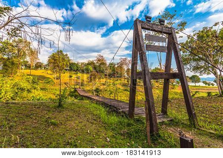 Suspension Bridge At Pompee Viewpoint