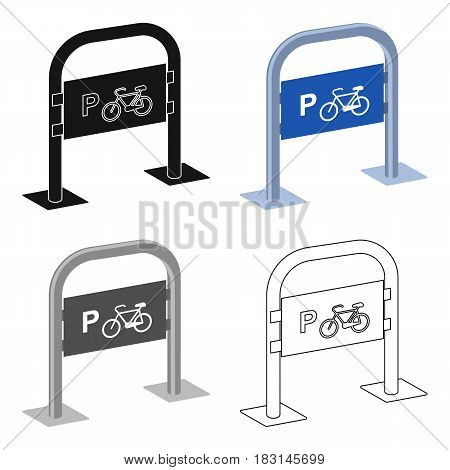 Bicycle parking icon in cartoon design isolated on white background. Parking zone symbol stock vector illustration.