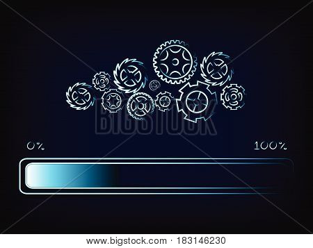 Nternet Connecion Lines With Progress Bar Loading, Vector