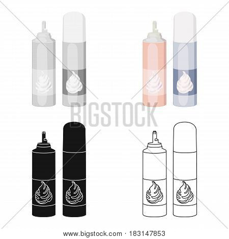 Whipped cream in an aerosol can icon in cartoon style isolated on white background. Milk product and sweet symbol vector illustration.