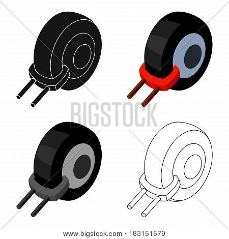 Wheel clamp icon in cartoon design isolated on white background. Parking zone symbol stock vector illustration.