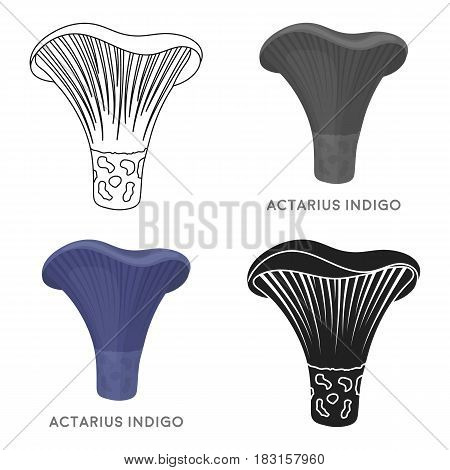 Actarius indigo icon in cartoon style isolated on white background. Mushroom symbol vector illustration.