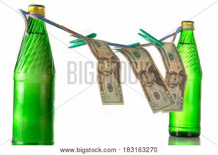 banknote american dollar isolated on a white background