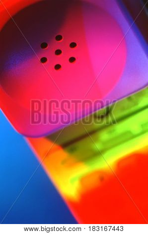 the a phone on a dark blue background