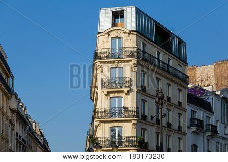 Typical Haussmann building in Paris.