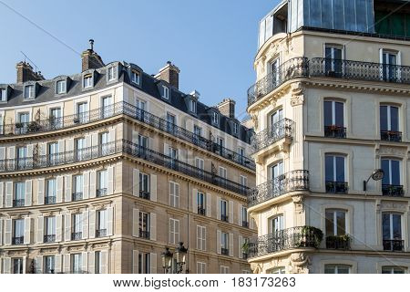 Typical Haussmann building in Paris.