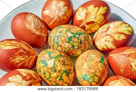 Ester eggs isolated on the white background