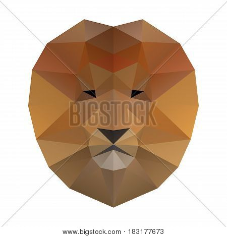 Low poly illustration. Lion head. Polygonal art