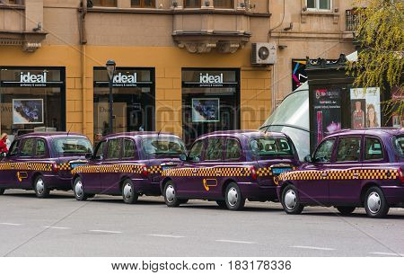 Azerbaijan, Baku, March 15, 2017.Taxi on street
