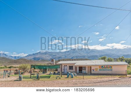 ZOAR SOUTH AFRICA - MARCH 25 2017: A creche in Zoar a village in the Western Cape Province