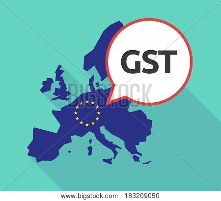 Long Shadow Eu Map With  The Goods And Service Tax Acronym Gst