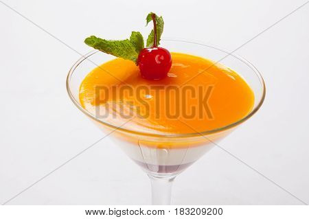 Beautiful Dessert Mousse Served In A Martini Glass