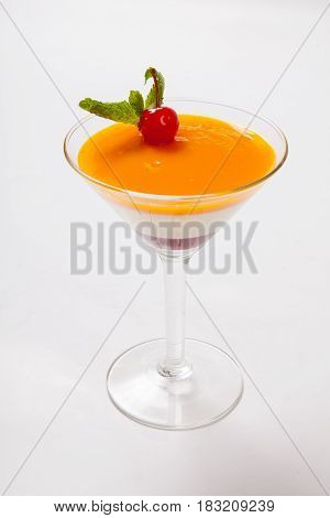 Beautiful Dessert Mousse Served In A Martini Glass