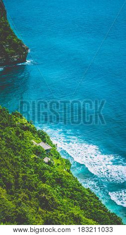 Stunning coastline on Nunggalan Beach, Uluwatu, Bali Indonesia