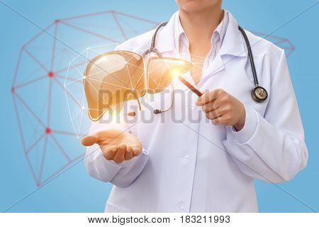 Doctor Shows Liver.