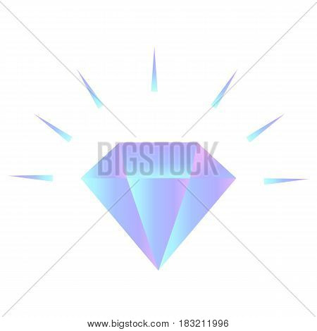 Vector gradient shining diamond logo on the white background