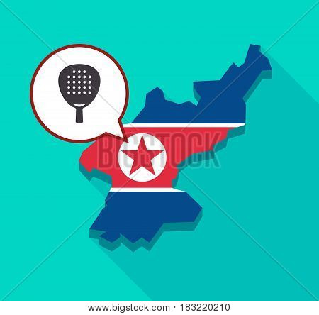 North Korea Map With  A Paddle Racket
