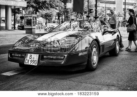 BERLIN - MAY 28: A sports car Chevrolet Corvette C3 (Stingray) the exhibition 