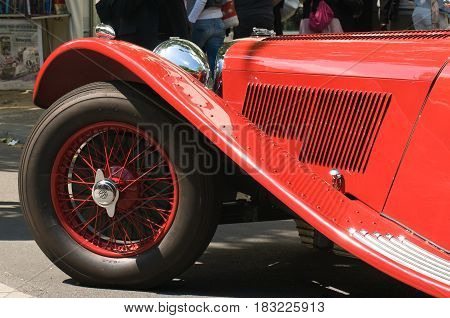 BERLIN - MAY 28: The Jaguar SS 100 Roadster the exhibition 