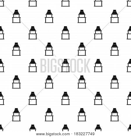 BBQ grill pattern seamless in simple style vector illustration
