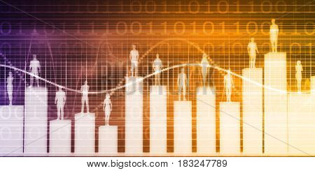 User Demographics and a Business Population Data Results 3D Illustration Render