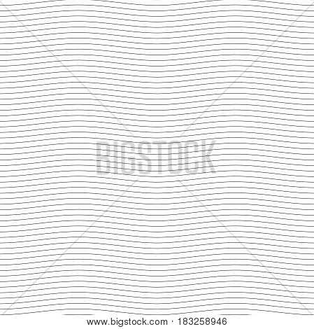 Black seamless wavy line pattern vector illustration. Simple abstract background