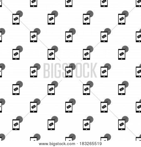 Mobile mail sign pattern seamless in simple style vector illustration