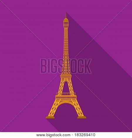Eiffel tower icon in flat design isolated on white background. Countries symbol stock vector illustration.
