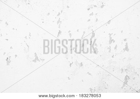 White Peeling Paint Concrete Wall Texture Background.