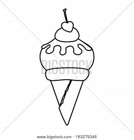 Delicious ice cream icon vector illustration graphic design