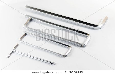 Word from hex keys on white backgroundtool