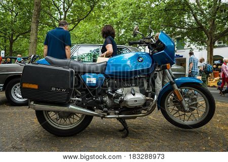 BERLIN - JUNE 14 2015: Motorbike BMW R45 1981. The Classic Days on Kurfuerstendamm.