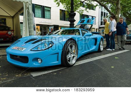 BERLIN - JUNE 14 2015: Sports car Jim Turner GTO 1984. The Classic Days on Kurfuerstendamm.