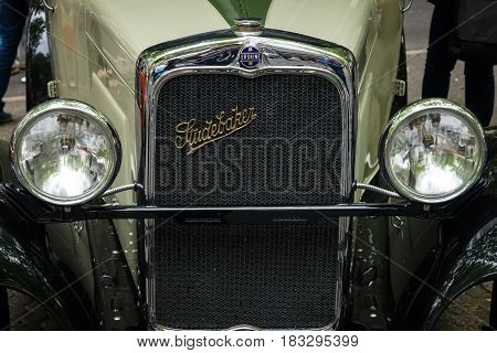 BERLIN - JUNE 14 2015: Fragment of Erskine (Studebaker) Model 51 Sedan 1928. The Classic Days on Kurfuerstendamm.