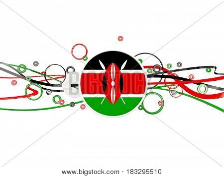 Flag Of Kenya, Circles Pattern With Lines