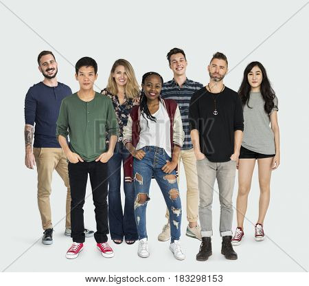 Group of Diversity People Together Set Studio Isolated